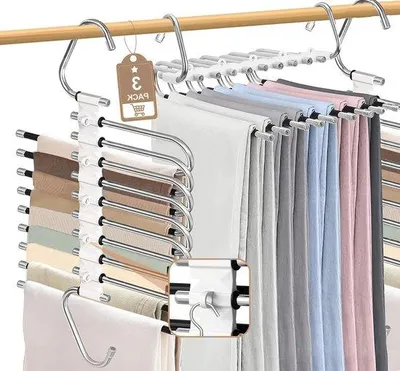 Produktbild von Metallkleiderbügels Set von 3, Raumsparende Hosenhänger, 9 Ebenen