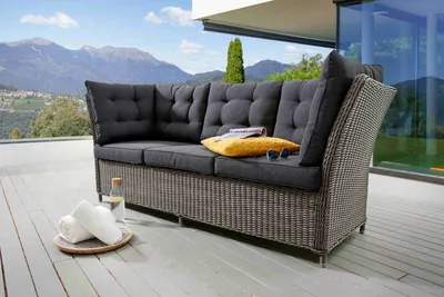Produktbild von Destiny Loungesofa PALMA 3-Sitzer, inkl. Auflagen, Polyrattan, vintage grau