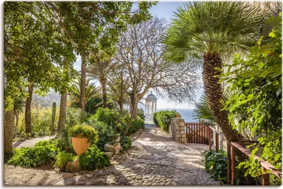 Produktbild von ARTland Leinwandbild Garten Son Marroig bei Deià, Mallorca Größe: 90x60 cm