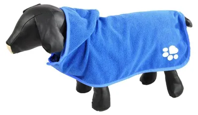 Produktbild von Bade-Poncho für Hunde, Mikrofaser, 55 cm, blau
