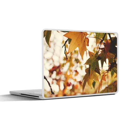 Produktbild von MuchoWow® Laptop Aufkleber Sticker Cover Natur - Herbstblätter - Rustikal 31x22.5 cm - Laptop-Deko