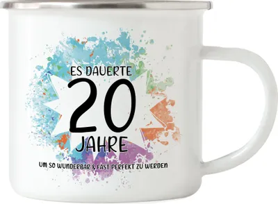 Produktbild von Es Dauerte 20 Jahre Um So Wunderbar Zu Werden Emaille Tasse Geburtstagsgeschenk 20 Jahre Alt Humor