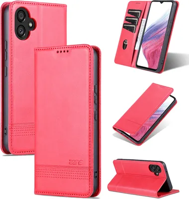 Image de Etui en cuir pour Samsung Galaxy A05, étui portefeuille pliable avec fermeture magnétique et support Rose