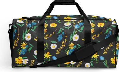 Produktbild von Mr. & Mrs. Panda Sporttasche Frühlingserwachen Design - Weiß - Geschenk, Blumen, Sommerblumen, Natur, Damen Reisetasche, Wiese, Tragetasche, Weekender, Muster