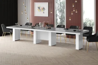 Produktbild von Design Esstisch Tisch HLA-111 Hochglanz XXL ausziehbar 160 bis 400 cm