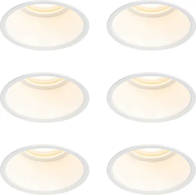 Zdjęcie produktu dla QAZQA – nowoczesny zestaw 6 wbudowanych reflektorów białych GU10 50 mm IP44 – salon I sypialnia – okrągłe aluminiowe – przystosowane do żarówek LED GU10