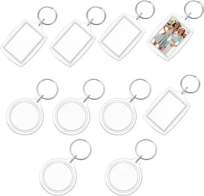 Produktbild von Foto-Hänge-Set aus Metall - 4 cm - Schlüsselanhänger für Fotos - Persönliches Andenken für Geburtstag und Hochzeit - DIY-Projekte