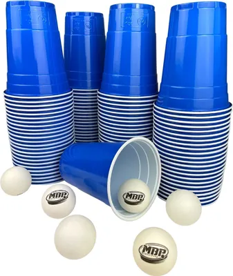 Produktbild von Beer-Pong Becher Set 100+6 VIP | Party Blue Cups 16oz ca. 500ml | wieder verwendbare & spülmaschinenfeste blaue Trinkbecher | Bier-Pong