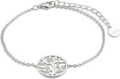 Image de XENOX XS2943 Bracelet Femme Arbre de vie Argent massif 925 Argent blanc Zirconium 18,5 cm