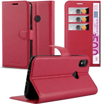 Image de Cadorabo Housse pour Xiaomi Mi A2 / Mi 6X Housse de protection en rouge Housse pour téléphone portable Etui Case Cover Fermeture magnétique