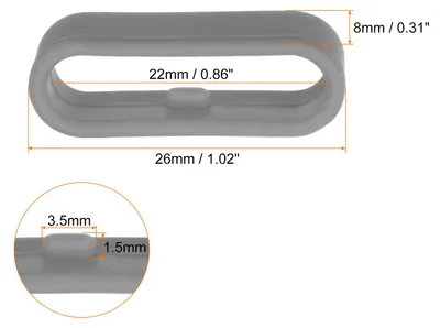 Produktbild von 10 Stš¹ck Uhrenarmband-Schlaufen Silikon-Ersatzbefestigungsringe Silikon-Uhrenhalter Keeper fš¹r 22mm Breite Uhrenarmband, Grau