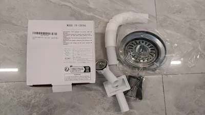 Productafbeelding van Roestvrij staal 5.5 cm lange schroef keuken spoelbak 114 mm kom type afvoer afvoerzeef met overloop 2 - Typen overloop XK186GE
