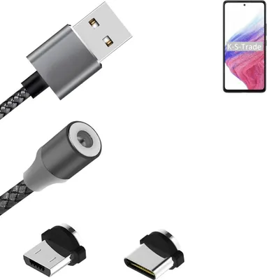 Produktbild von K-S-Trade Hochwertiges Magnet-Lade-kabel Sync-Kabel Daten-Kabel für Samsung Galaxy A53 5G mit USB-Typ-C-Anschluss und Micro-USB-Anschluss 2A bis zu
