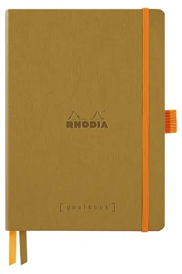 Produktbild von Rhodia Goalbook A5 120 Bl elfenbein 90g, Dot/punktkariert Gold 117811C
