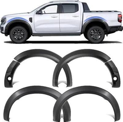 Obrázek produktu pro Blatníky pro Ford Ranger, matně černé, snadná instalace, s otvorem pro senzor