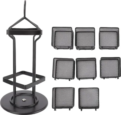 Imagen del producto de Organizador para bolsitas de té, con 2 niveles, 8 cestas extraíbles, capacidad para hasta 96 bolsitas de té, estante giratorio para la cocina, color