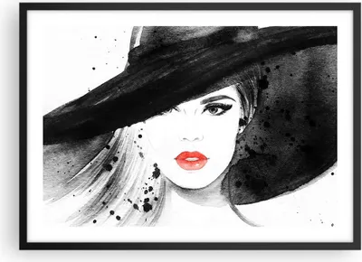 Produktbild von Gerahmtes Poster - Schwarzer Rahmen - Frau Gesicht Lippen - 70x50 cm - Wand Bild - Wanddeko - Wandbilder - Kunstposter - Wandposter - Bilderrahmen - Bilder - Kunstdruck - Wandbild - P2BAA70x50-3916