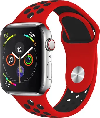 Produktbild von Uhrenarmband für Apple Watch Series 4 / 5 40mm Smartwatch Ersatzarmband Silikon Rot
