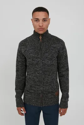 Produktbild von SOLID SDPomeroy Herren Strickjacke Cardigan Grobstrick Pullover mit Stehkragen Reißverschluss 100% Baumwolle Regular fit
