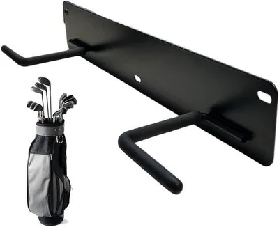 Productafbeelding van Golftas Opbergrek - Golfuitrusting Houder - Garage Organiseren - Roestbestendige Constructie - 44 x 12 x 10 cm - Zwart