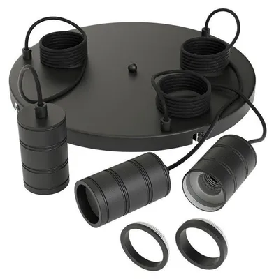 Productafbeelding van Triple Pendel Cord Disc 3-lichts 40cm zwart