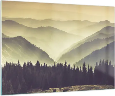 Produktbild von Bilder auf glas - Berge Wald Natur - 100x70cm - Glasbilder - Wandbilder - Kunstdruck - zum Aufhängen bereit - Wanddekoration aus Glas - Glas Bilder - Wandbild auf Glas - Einteilig - GAA100x70-3820