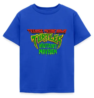 Produktbild von Spreadshirt TMNT Mutant Mayhem Logo Kinder T-Shirt, 110/116 (5-6 Jahre), Royalblau