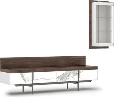 Produktbild von Wohnzimmer Set 2tlg TV-Ständer Komplett Hänge Vitrine Luxus Modern Design