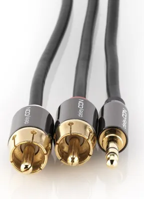 Produktbild von deleyCON MK317, 3.5mm, Männlich, 2 x RCA, Männlich, 10 m, Schwarz