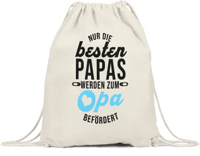 Produktbild von Nur Die Besten Papas Werden Zum Opa Befördert Turnbeutel Gymsack Geschenk Ankündigung Schwangerschaft Enkelkinder