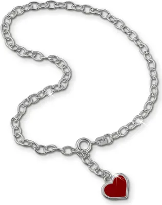Produktbild von SilberDream Damen-Fußkette 25cm 925er Silber allergenfrei rot Herz SDF006