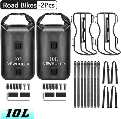 Produktbild von NEWBOLER 10L Fahrradgabeltasche, Fahrradreittasche, Fahrradtasche, wasserdichte Trockentasche, geeignet für Mountainbikes und Rennräder, 2er-Pack