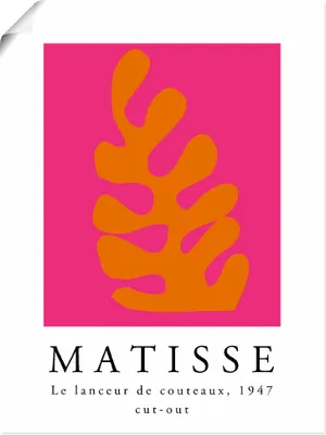 Produktbild von ARTland Poster Matisse der Messerwerfer - orange Größe: 30x40 cm