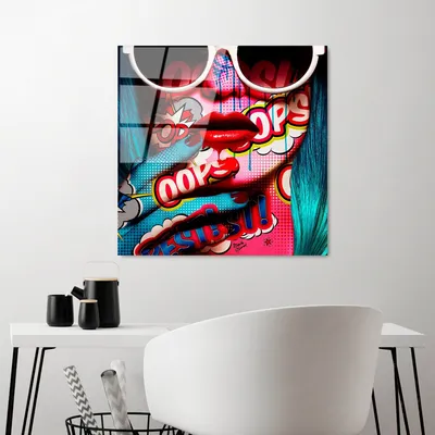 Produktbild von Wallity, UV-836 - 50 x 50, Dekorative Malerei aus gehärtetem Glas, Mehrfarbig, 100 % gehärtetes Glas, 50 x 50 cm
