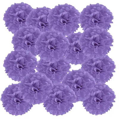 Productafbeelding van 20 Stuks 10 cm Papieren Pom Poms in Lila voor Decoratie