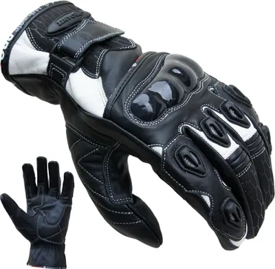 Produktbild von Motorradhandschuhe Leder kurz weiß von PROANTI® - Größe M