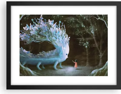 Produktbild von Gerahmtes Poster - Schwarzer Rahmen - Monster Kind Fee - 40x30 cm - Wand Bild - Wanddeko - Wandbilder - Kunstposter - Wandposter - Bilderrahmen - Bilder - Kunstdruck - Wanddekoration - P2BAA40x30-4712