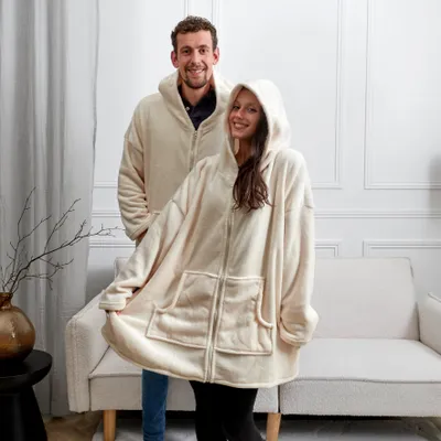 Image de Sweat À Capuche - HOME DECO FACTORY - Beige - Pratique - Ultraconfortable