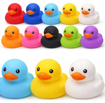 Imagen del producto de Mini patitos de goma, 10 unidades, de colores variados, juguete para jugar con agua, ideal para la bañera y la piscina