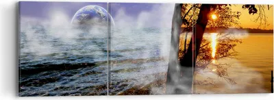 Produktbild von Bild auf Leinwand - Leinwandbild - Abstraktion Umwelt Erde - 90x30cm - Wand Bild - Wanddeko - Leinwanddruck - Bilder - Kunstdruck - Wanddekoration - Leinwand bilder - Wandkunst - CA90x30-0308