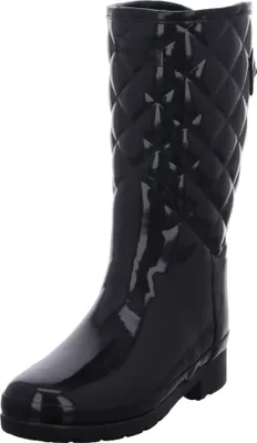 Produktbild von Hunter Orig al Frauen Raff ierte Schlanke Passform E stellbare Gesteppte Kurze Well gton Stiefel Schwarz – undefined / Schwarz