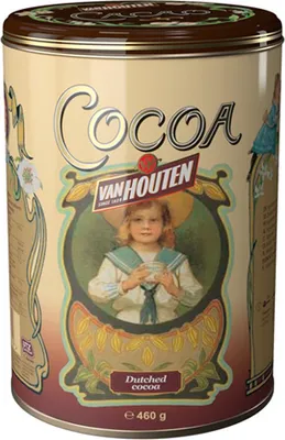 Produktbild von Van Houten - Kakao Pulver in gelber Vintage Dose - 460g