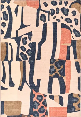 Produktbild von BELIANI Teppich Bunt Stoff Rechteckig 140x200 cm Rutschfest Abstrakt Modern Kurzflor für Fußbodenheizung Wohnzimmer Esszimmer Schlafzimmer