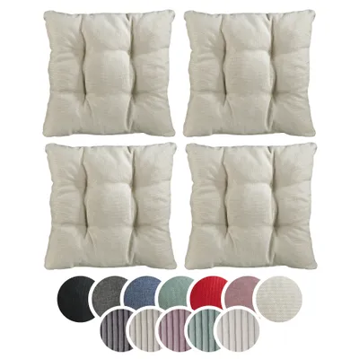 Produktbild von sleepling – 4er Set Stuhlkissen, Sitzkissen, weicher Möbelstoff, 38 x 38 cm, 7 cm, beige