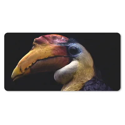 Produktbild von MuchoWow® Schreibtischunterlage Vogel - Schnabel - Schwarz 80x40 cm - XXL Mauspad - Gaming Mauspad