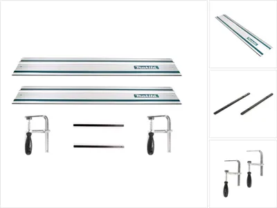 Produktbild von Makita Führungsschienen Set 2x Führungsschiene 1000mm + 2x Führungsschienenverbinder + 2x Schraubzwingen