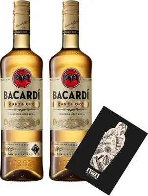Produktbild von Bacardi 2er Set Carta Oro Rum 2x 0,7L (37,5% Vol) Superior Gold Rum - [Enthält Sulfite]