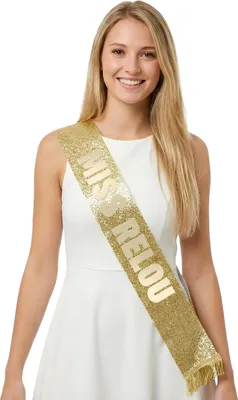 Produktbild von Schärpe Spaßbremse Miss Relou mit Glitzer für Erwachsene gold - Einheitsgröße