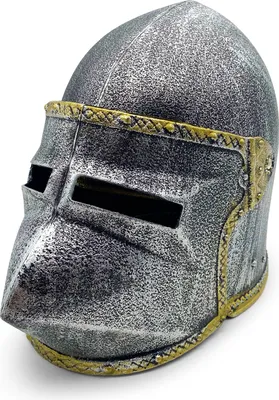 Produktbild von BestSaller 1423 Helm Hundsgugel mit beweglichem Klappvisier für Kinder, Kunststoff, silber/gold