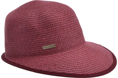 Seeberger Rollbare Schute Borten-Strohhut mit UV-Schutz 80 in rot
